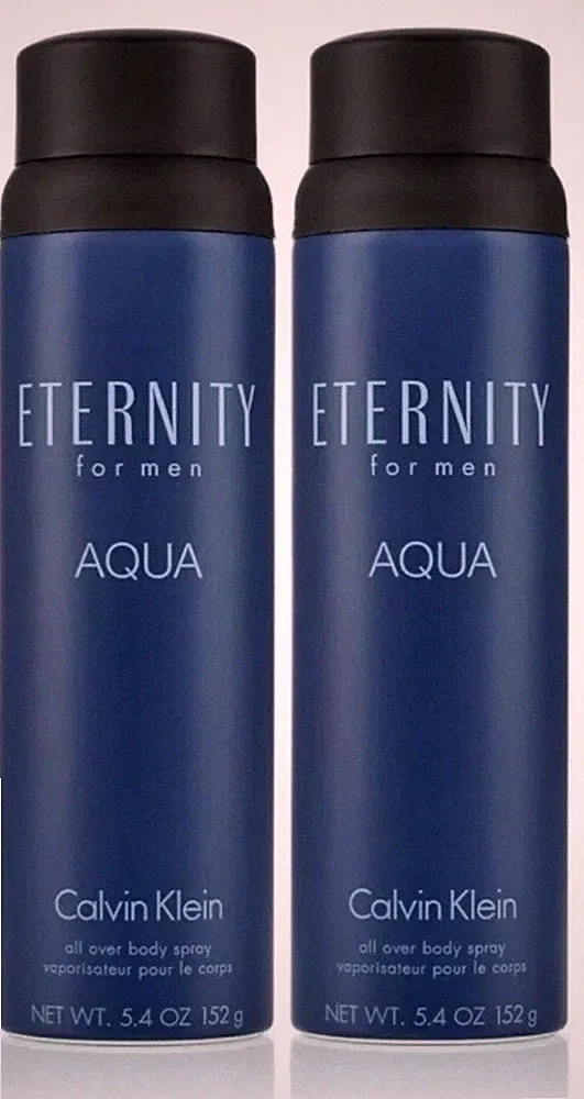 2 BOTTLES of Eternity Aqua by Calvin Klein 5.4 oz Body Spray for Men