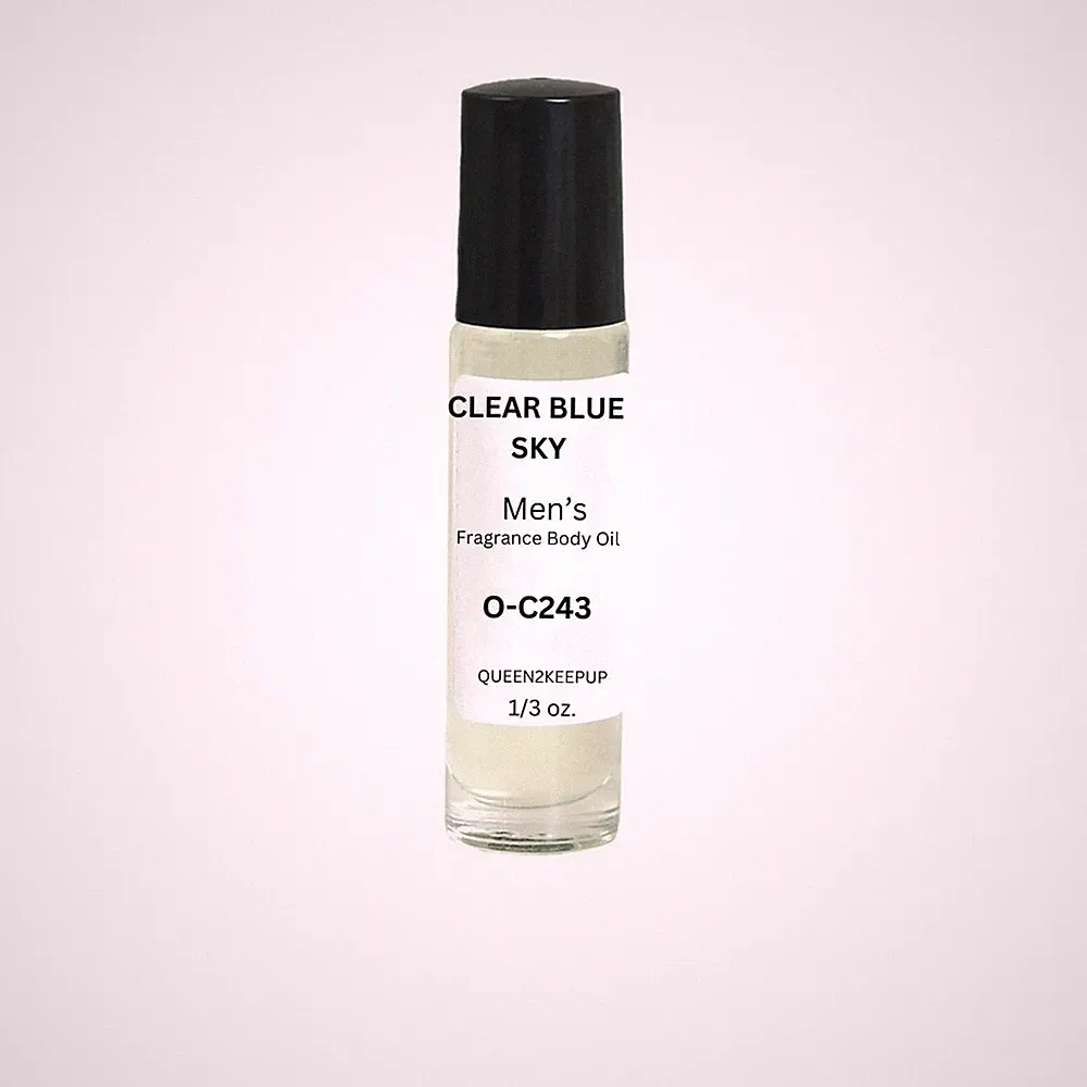 Clear Blue Sky (Men) Body Oil 10 ml Fragrance All Natural Scent 1/3 Roll-On