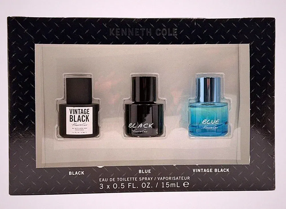 Kenneth Cole Cologne 0.5 oz / 15 ml EDT Sp 3pc Men-Black+Vintage Black+Blue
