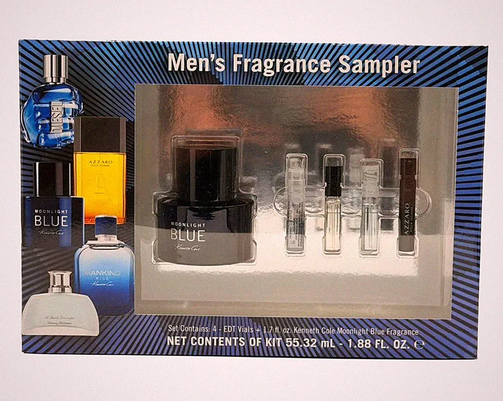 Kenneth Cole Set- 1.7 oz Moonlight Blue+ 4pc Mini 0.5 oz / 15 ml EDT Spray