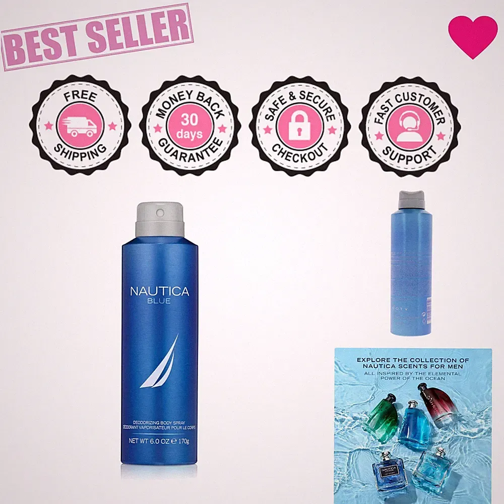 Long Lasting Blue Body Spray for Adventurous Men - 6 fl oz of Crisp Energy