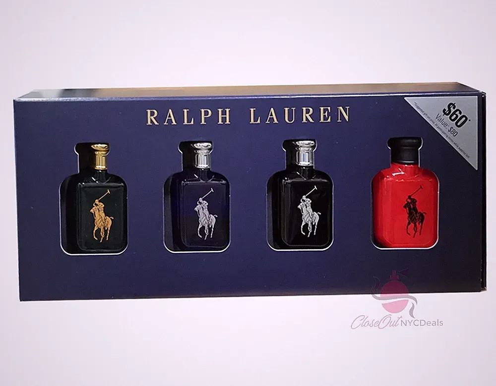Polo Ralph 0.5 oz EDT Splash Mini Gift Set-Polo+Polo Blue+Polo Black+Polo Red